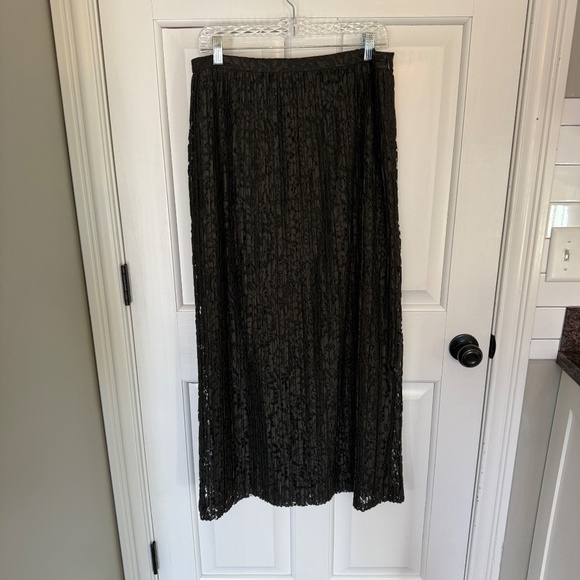 Banana Republic Lace Pleated Maxi Skirt dark green 45153 - Picture 7 of 13